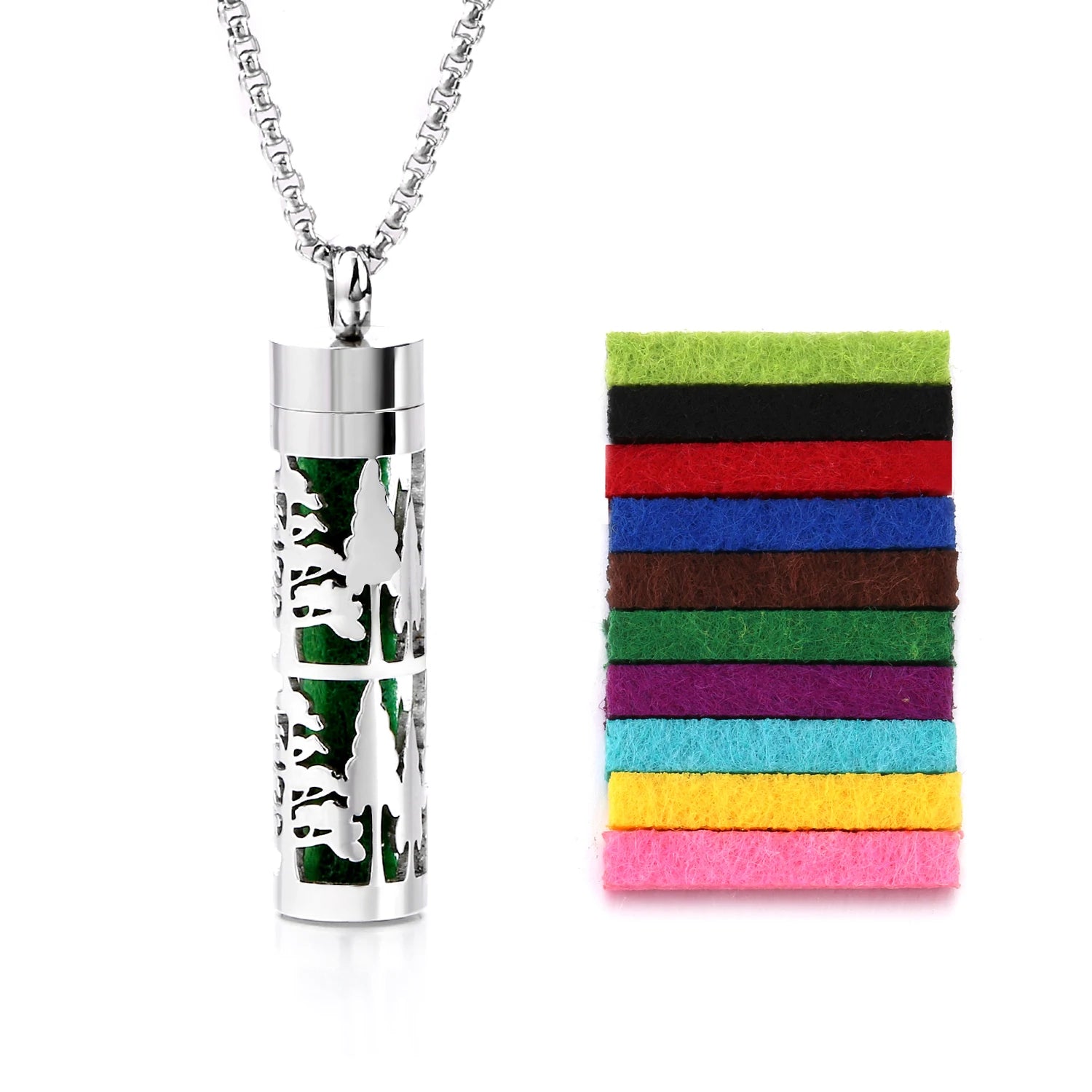 Rvs Holle Verticale Bar Luchtverfrisser Parfum Olie Diffuser Medaillon Charme Sieraden Hanger Ketting Voor Vrouwen Mannen Tiener