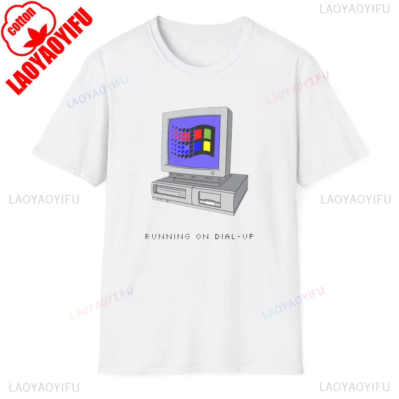 Windows 95 Small T-Shirt Summer Cotton Blouse Men 7 T Shirt Windows Casual Stylish Street Short Sleeve Gothic Vintage Streetwear