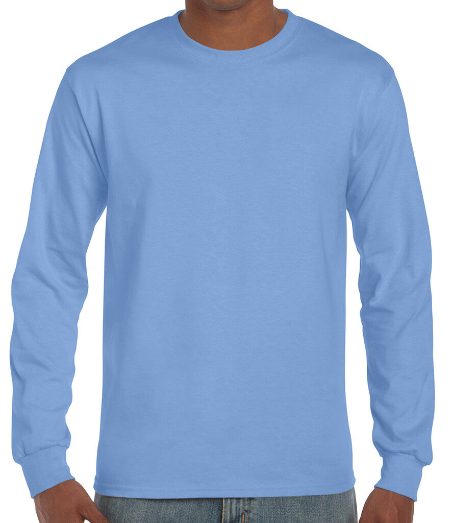 Gildan Mens Ultra Cotton Adult Long Sleeve T-Shirt Classic Fit Rib Cuffs Tee TOP