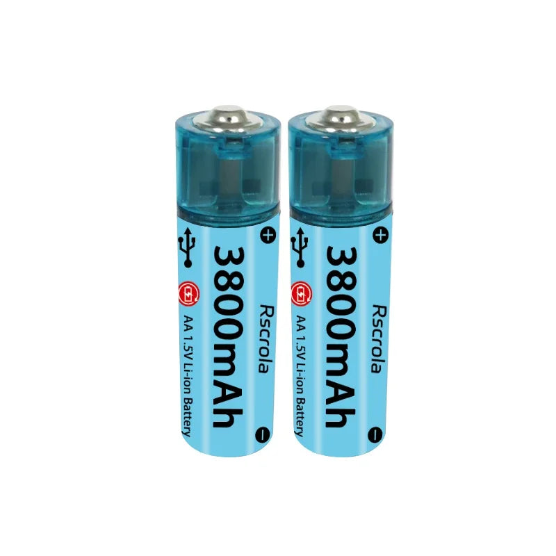 2025 Nieuwe AA Li-ion batterij USB AA oplaadbare batterij Snel opladen via 1000 cyclus Werkt voor camera's, speelgoed, afstandsbedieningen, speelgoed