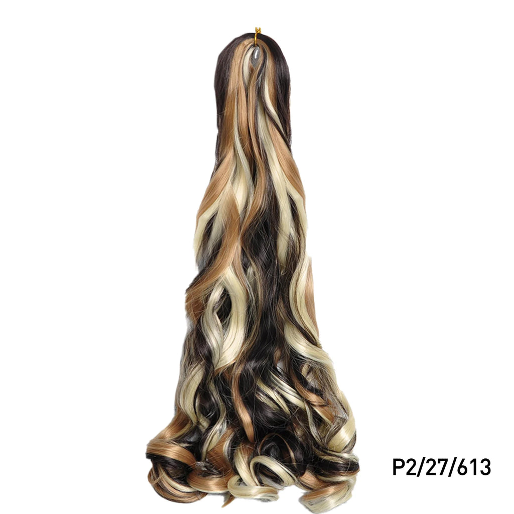 French Curls Braiding Hair Synthetic Hair Spiral Curls Braids Hair Pre Stretched Loose Wave Braiding Hair Extensions For Women