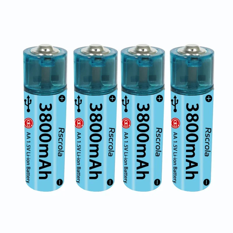 2025 Nieuwe AA Li-ion batterij USB AA oplaadbare batterij Snel opladen via 1000 cyclus Werkt voor camera's, speelgoed, afstandsbedieningen, speelgoed