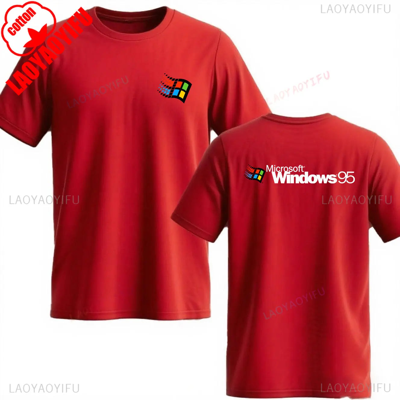 Windows 95 Small T-Shirt Summer Cotton Blouse Men 7 T Shirt Windows Casual Stylish Street Short Sleeve Gothic Vintage Streetwear