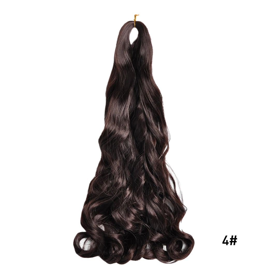 French Curls Braiding Hair Synthetic Hair Spiral Curls Braids Hair Pre Stretched Loose Wave Braiding Hair Extensions For Women