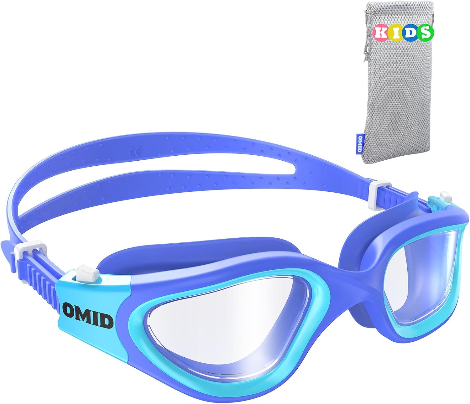 OMID Kids Swim Goggles, P2mini Lite Clear Lens Anti-Fog UV Protection Comfortable Swimming Goggles for kids Age 6-14