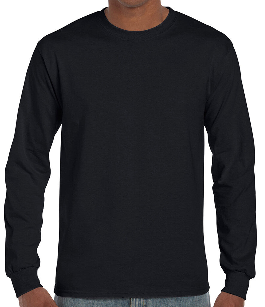 Gildan Mens Ultra Cotton Adult Long Sleeve T-Shirt Classic Fit Rib Cuffs Tee TOP