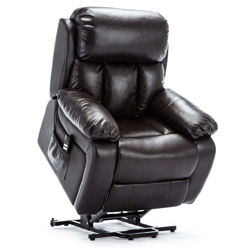 CHESTER DUAL MOTOR RISER ELECTRIC LEATHER RECLINER ARMCHAIR HEATED MASSAGE CHAIR