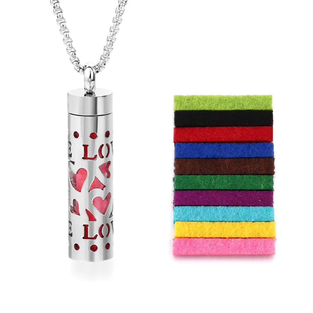 Rvs Holle Verticale Bar Luchtverfrisser Parfum Olie Diffuser Medaillon Charme Sieraden Hanger Ketting Voor Vrouwen Mannen Tiener