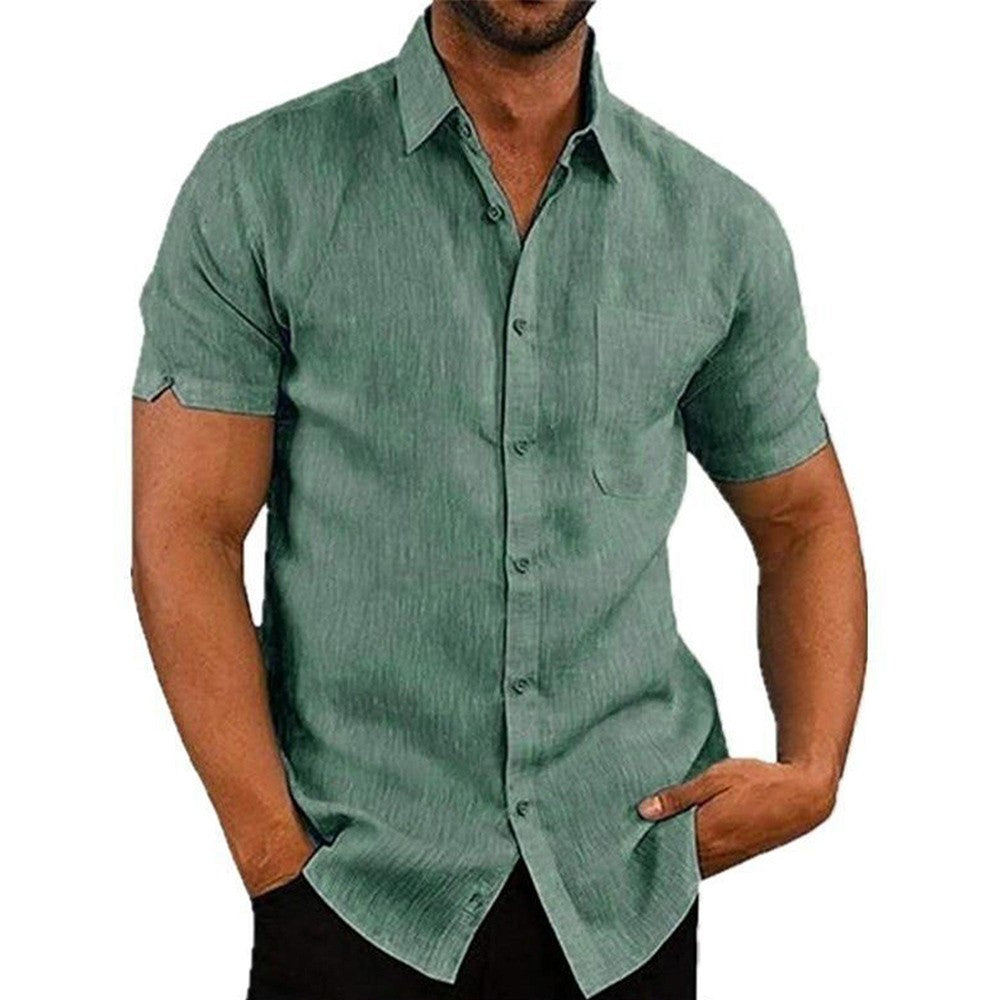 Mens Summer Short Sleeve Polo Shirts Work Casual Loose Button Up T Shirt Tops