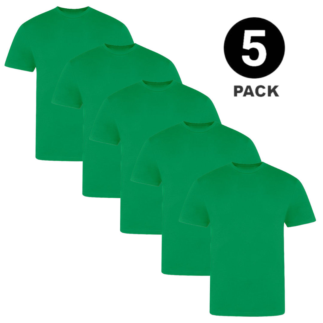 5 PACK Men's T-Shirt Heavy Cotton Plain Short Sleeve Tees 100% Cotton Blank Tees