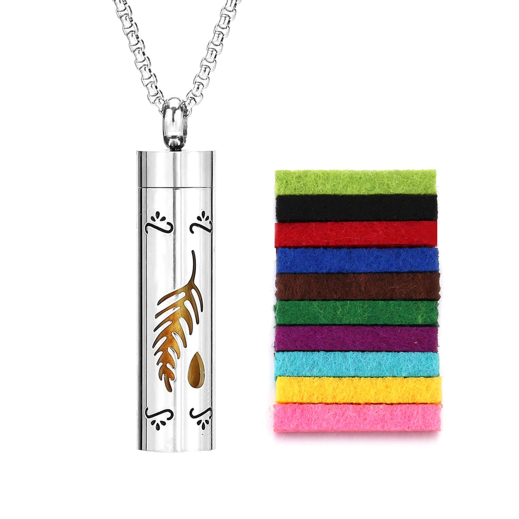 Rvs Holle Verticale Bar Luchtverfrisser Parfum Olie Diffuser Medaillon Charme Sieraden Hanger Ketting Voor Vrouwen Mannen Tiener