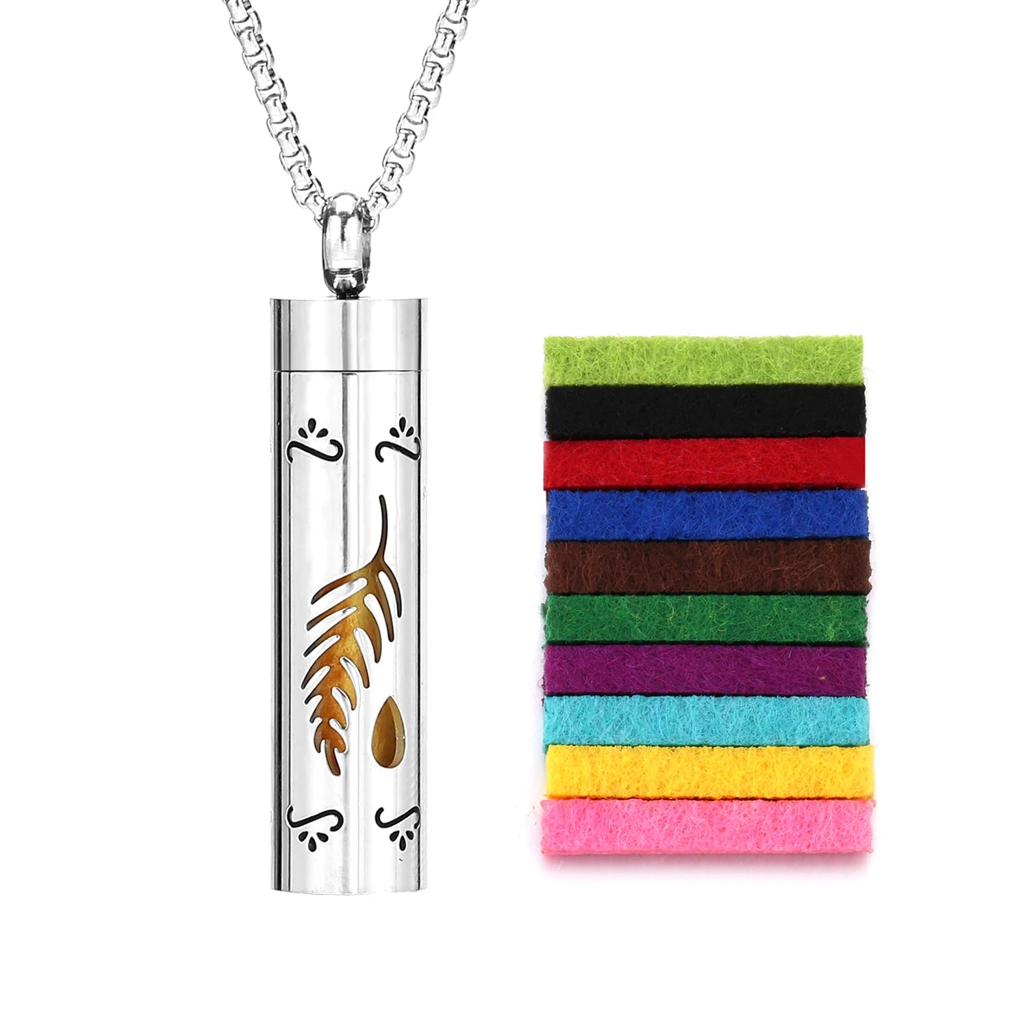 Rvs Holle Verticale Bar Luchtverfrisser Parfum Olie Diffuser Medaillon Charme Sieraden Hanger Ketting Voor Vrouwen Mannen Tiener