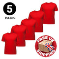 5 PACK Men's T-Shirt Heavy Cotton Plain Short Sleeve Tees 100% Cotton Blank Tees