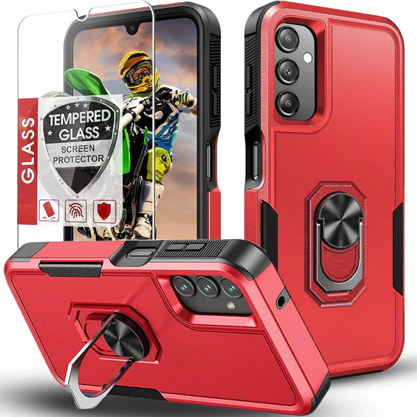 For Samsung Galaxy A15 A14 5G A54 Case Shockproof Phone Cover + Tempered Glass