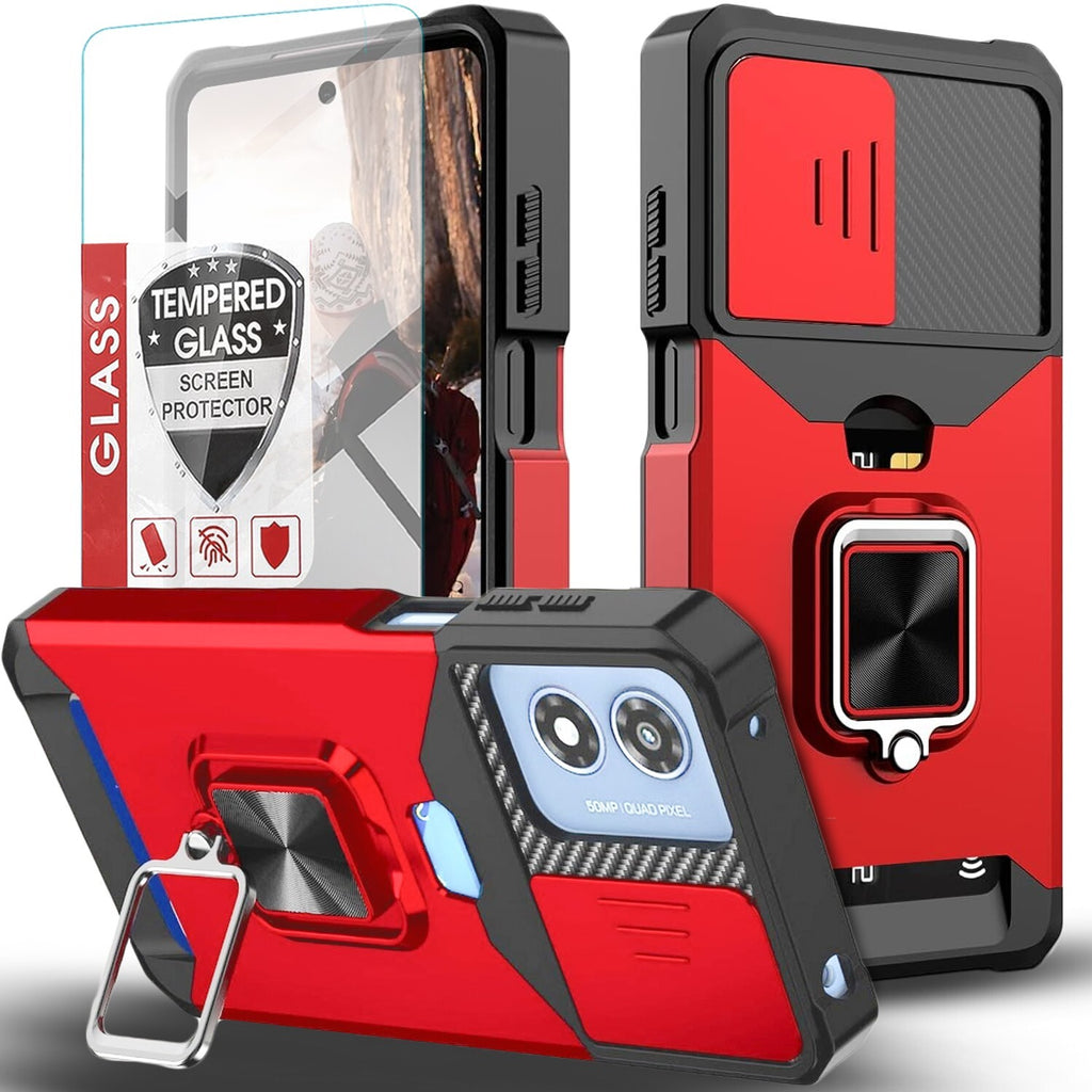 For Motorola Moto G Play 2024 Case Phone Cover Shockproof +Tempered Glass Screen