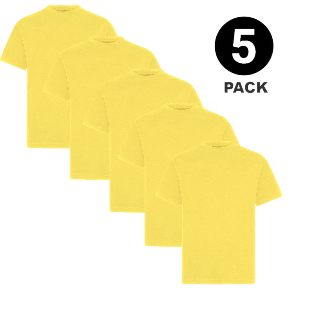 5 PACK Men's T-Shirt Heavy Cotton Plain Short Sleeve Tees 100% Cotton Blank Tees