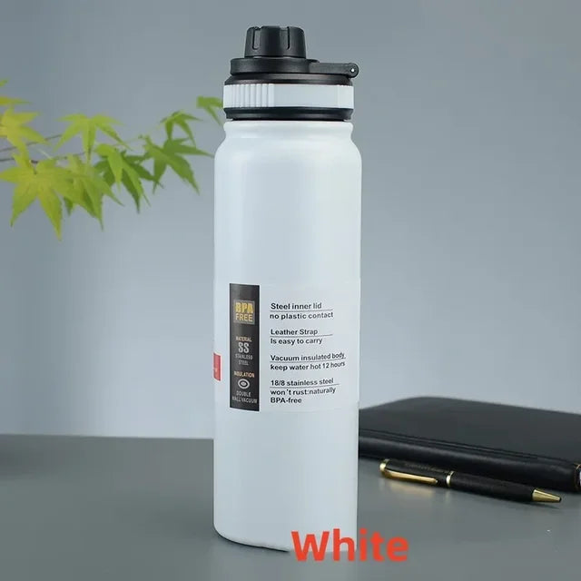 600ML/800ML Outdoor Thermos Portable Kettle Water Bottle with Tea Filter 304 Stainless Steel Thermal Cup Leak-proof Flask Sports