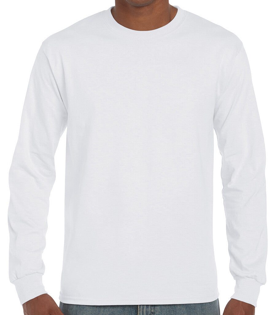Gildan Mens Ultra Cotton Adult Long Sleeve T-Shirt Classic Fit Rib Cuffs Tee TOP