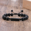 Vnox Men's Casual Lava Stone Beads Urn Bracelets for Ashes, Hollow Tube Cremation Keepsake Memorial Jewelry,Length Adjustable