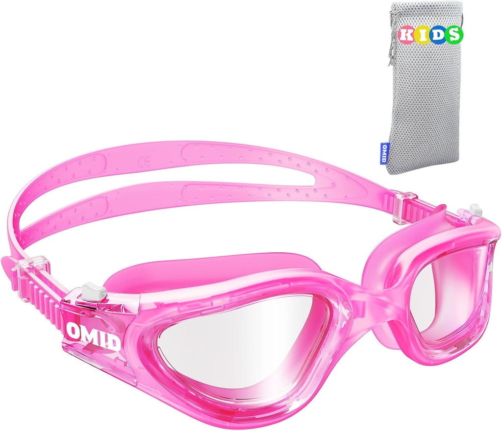 OMID Kids Swim Goggles, P2mini Lite Clear Lens Anti-Fog UV Protection Comfortable Swimming Goggles for kids Age 6-14
