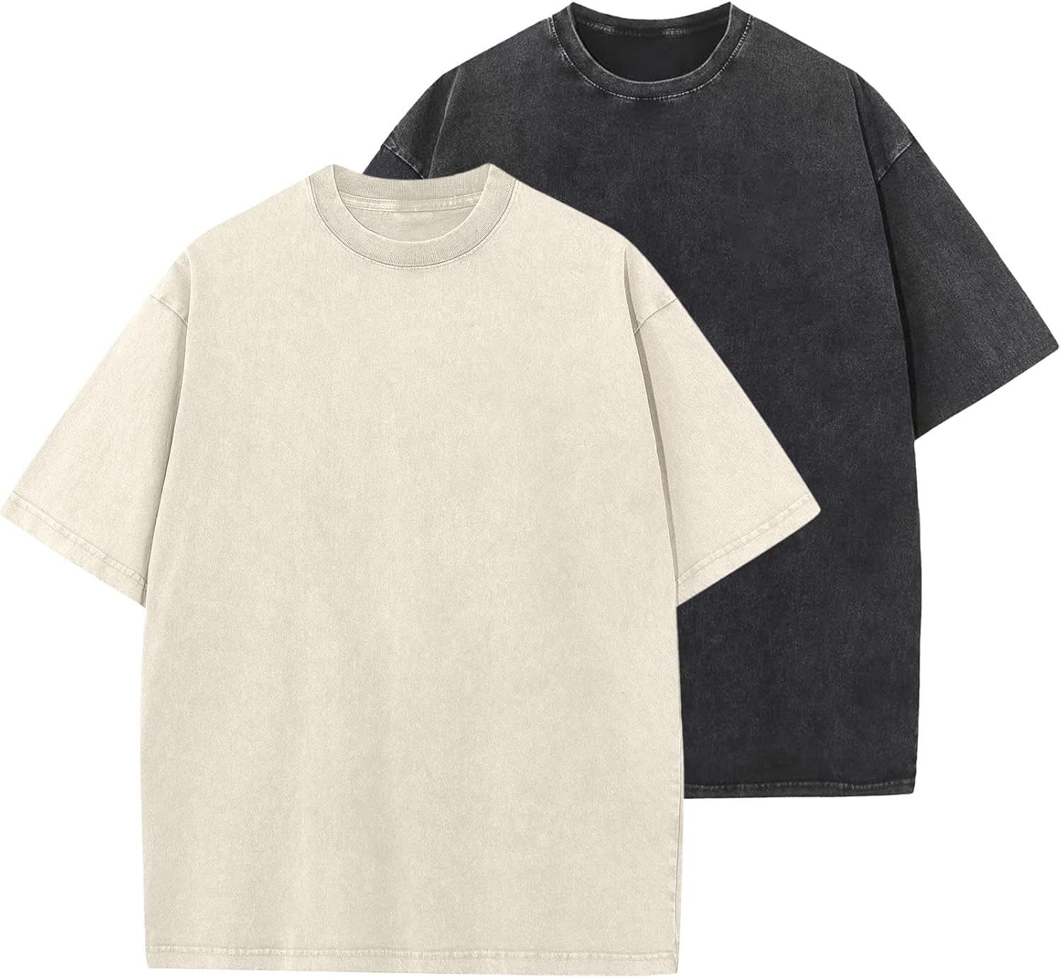 Men's Oversized Cotton T-Shirts Loose Fit Vintage Washed Tee Unisex Short Sleeve Casual Shirts Tops