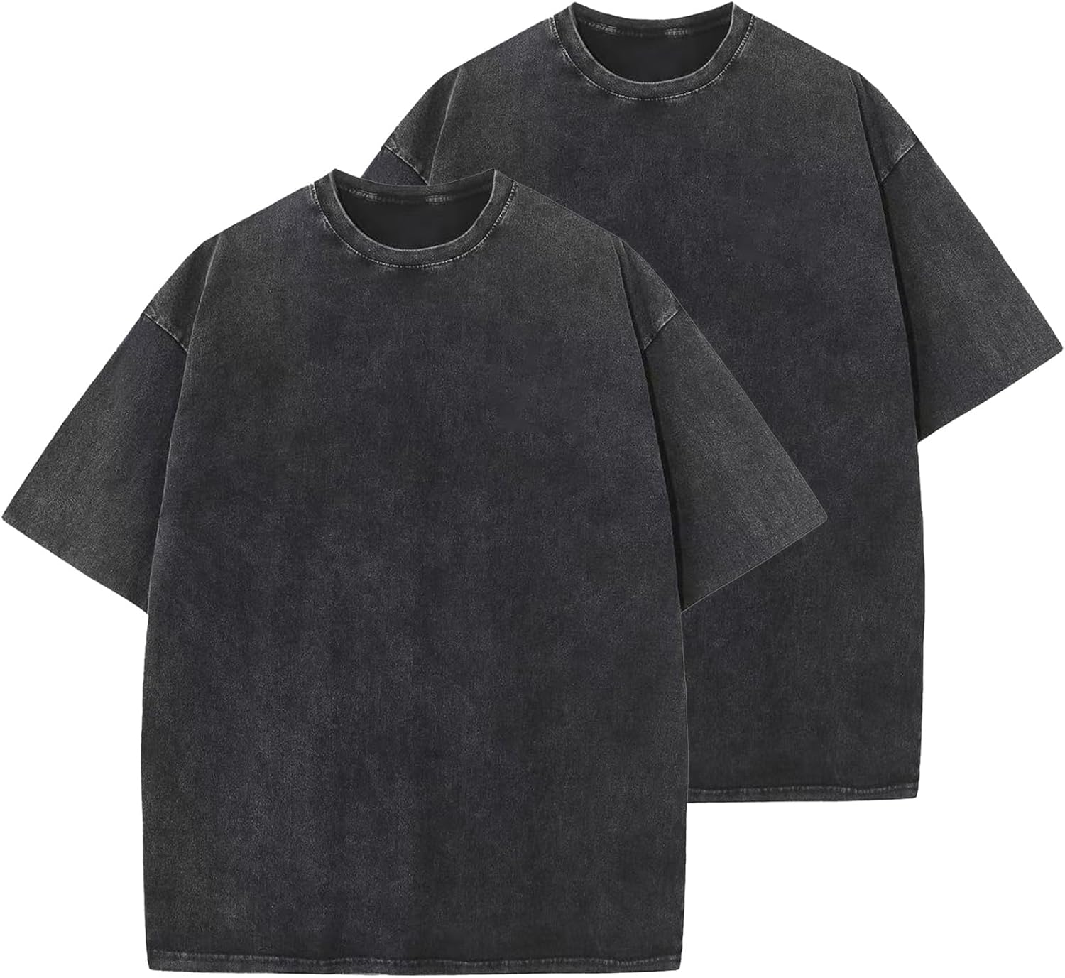 Men's Oversized Cotton T-Shirts Loose Fit Vintage Washed Tee Unisex Short Sleeve Casual Shirts Tops
