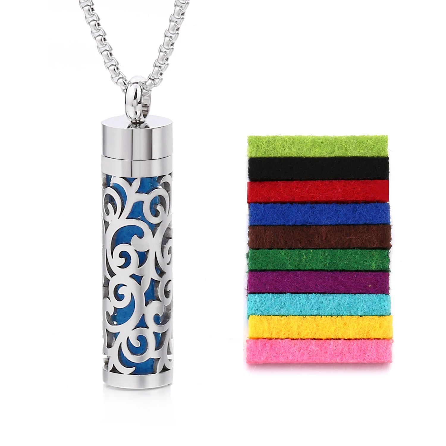 Rvs Holle Verticale Bar Luchtverfrisser Parfum Olie Diffuser Medaillon Charme Sieraden Hanger Ketting Voor Vrouwen Mannen Tiener