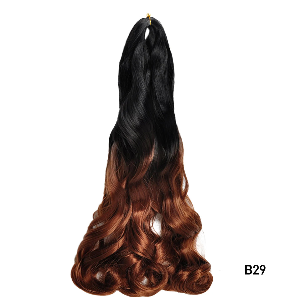 French Curls Braiding Hair Synthetic Hair Spiral Curls Braids Hair Pre Stretched Loose Wave Braiding Hair Extensions For Women