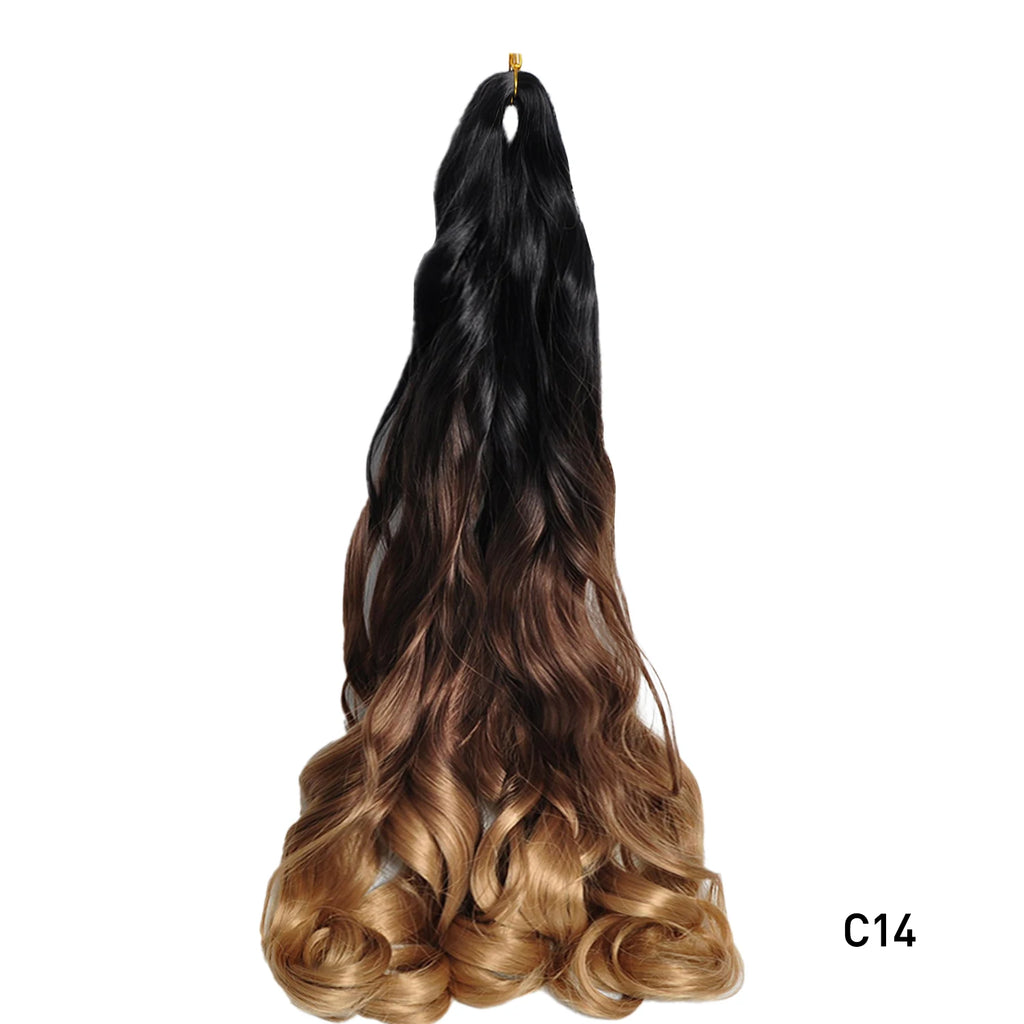 French Curls Braiding Hair Synthetic Hair Spiral Curls Braids Hair Pre Stretched Loose Wave Braiding Hair Extensions For Women