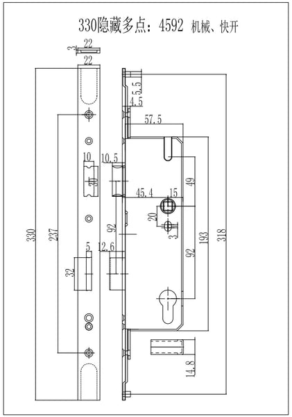 European 92 Mortise Digital Electronic Ttlock Tuya Smart Locks Fingerprint Aluminum Steel Double Side Sliding Glass Door Lock
