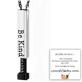 Be Kind of A B Necklaces for Women, Hidden Message, Best Friends Sorority Sisters Friendship Jewelry Gift, Square Tube Pendant