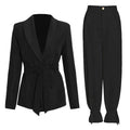 OUDINA Best Sale Fashion Solid Color Casual Two Piece Blazer Suits Blazers Ladies 2 Piece Pant Set Women