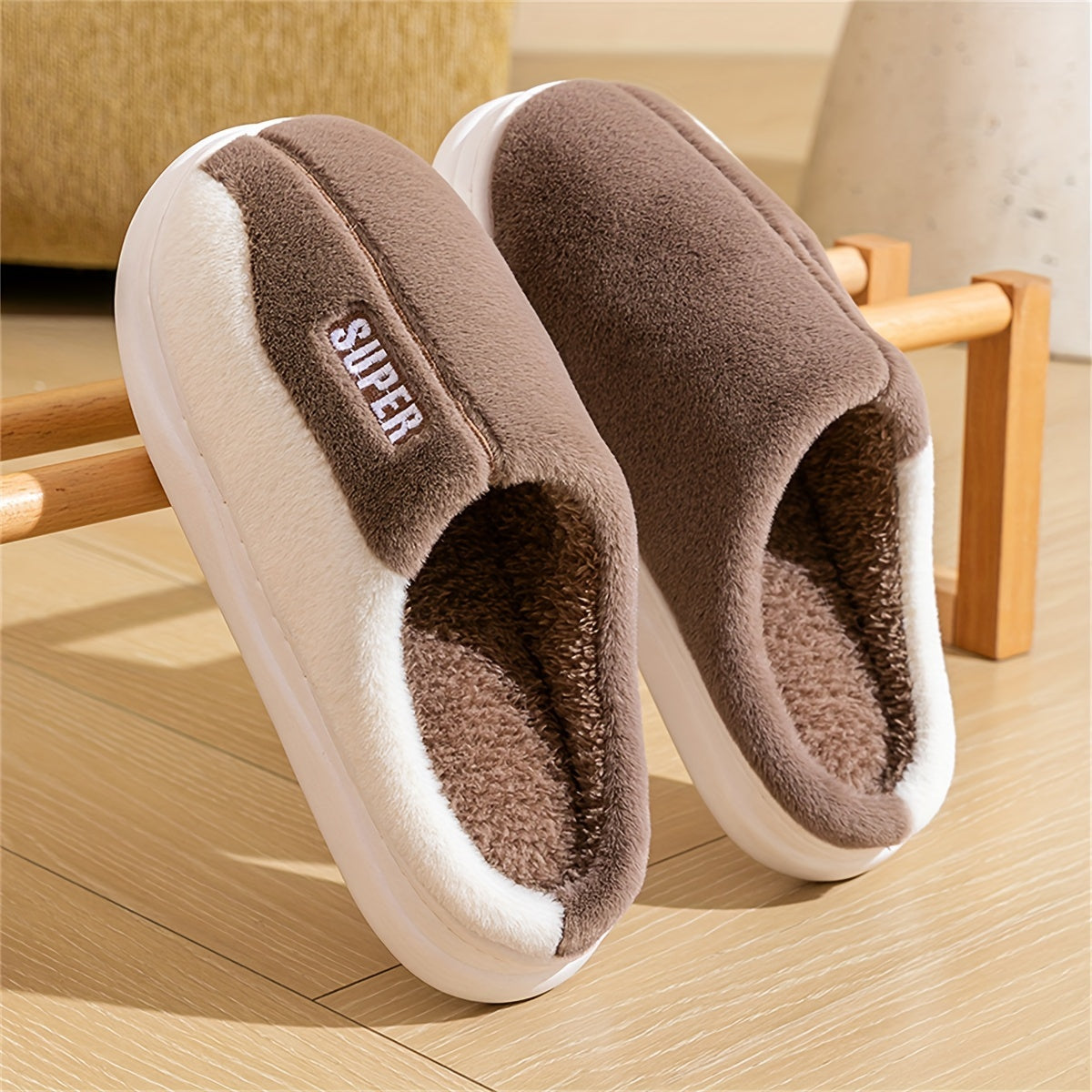 Cute High-Quality Plush Winter Slippers, Comfortable Warm Flat Fluffy Shoes, Cozy Home Bedroom Slippers, Soft Sole Plush Slippers, Women's Indoor Slippers, Women Shoes