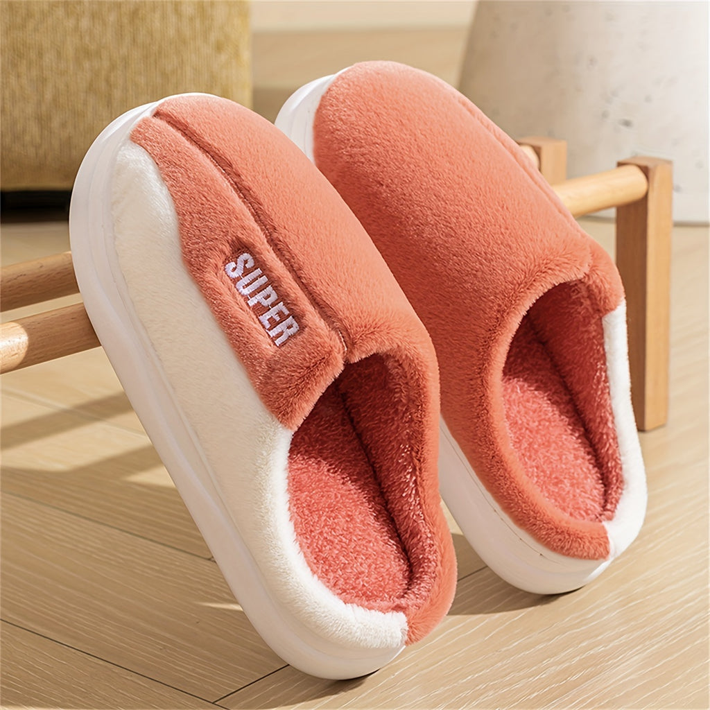 Cute High-Quality Plush Winter Slippers, Comfortable Warm Flat Fluffy Shoes, Cozy Home Bedroom Slippers, Soft Sole Plush Slippers, Women's Indoor Slippers, Women Shoes