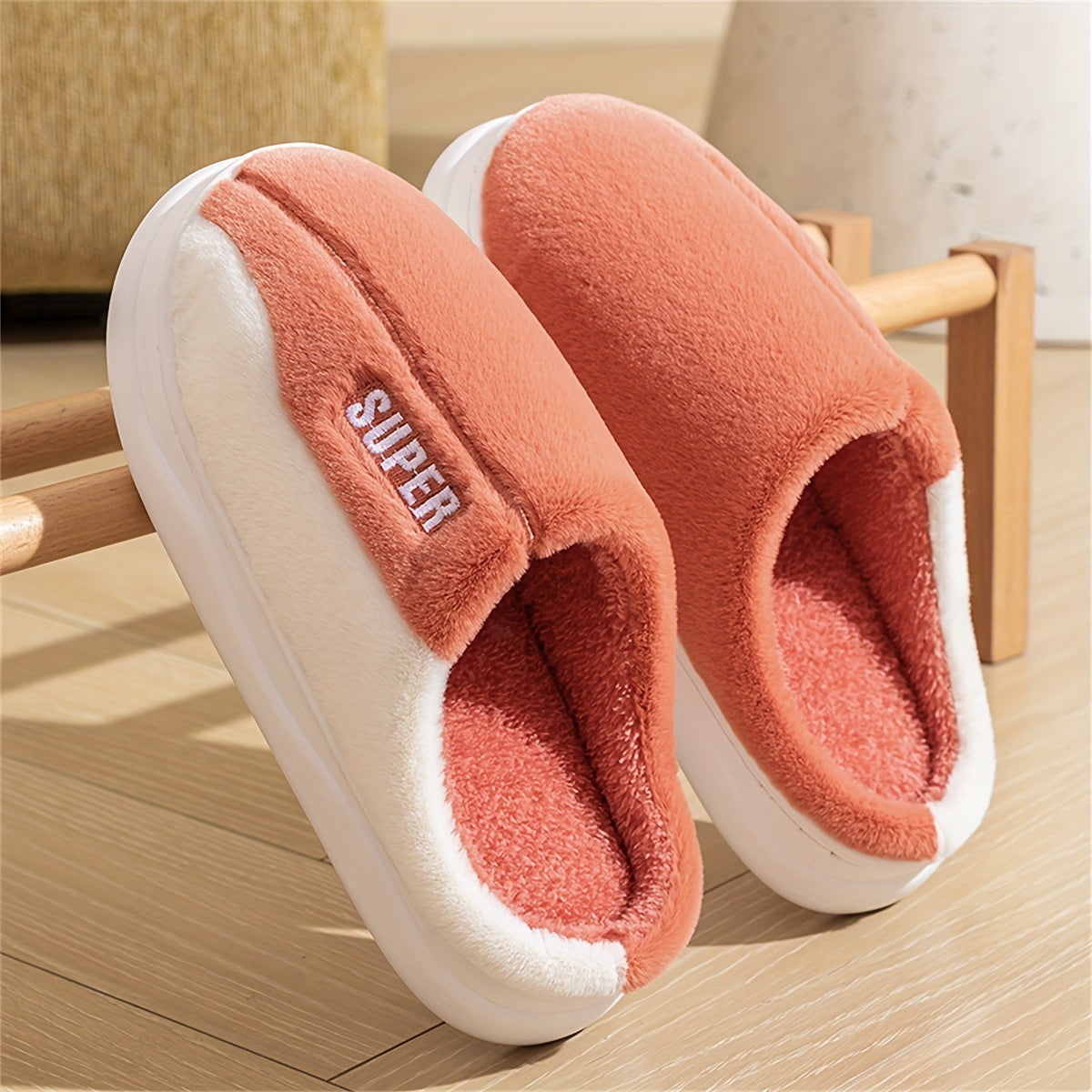 Cute High-Quality Plush Winter Slippers, Comfortable Warm Flat Fluffy Shoes, Cozy Home Bedroom Slippers, Soft Sole Plush Slippers, Women's Indoor Slippers, Women Shoes