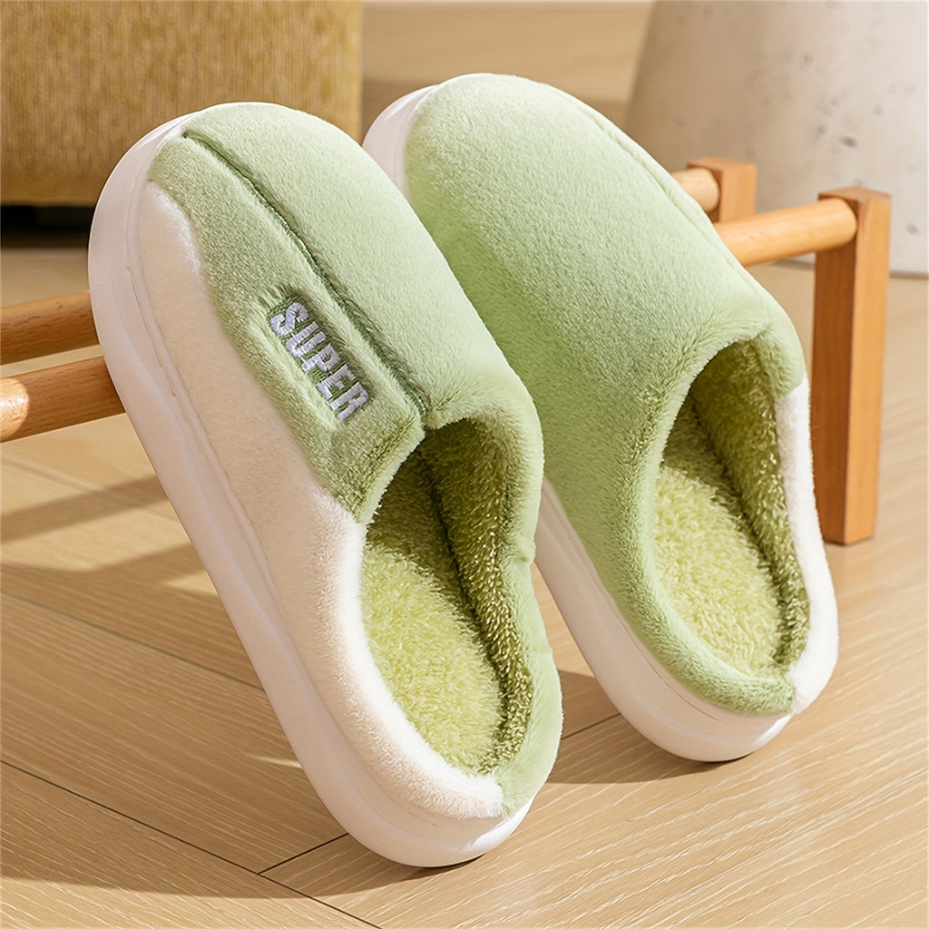 Cute High-Quality Plush Winter Slippers, Comfortable Warm Flat Fluffy Shoes, Cozy Home Bedroom Slippers, Soft Sole Plush Slippers, Women's Indoor Slippers, Women Shoes