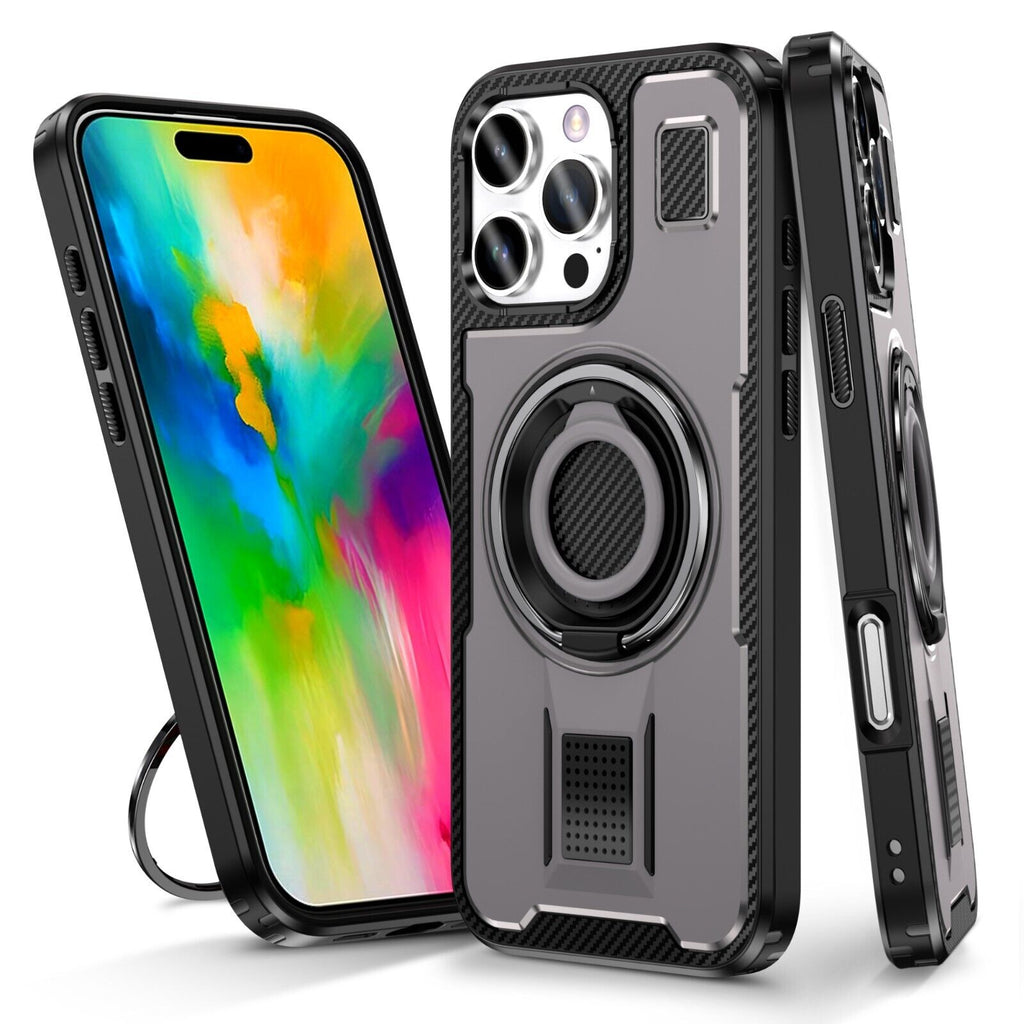 For iPhone 16 15 14 Plus 13 12 11 Pro Max Case Shockproof Ring Stand Phone Cover