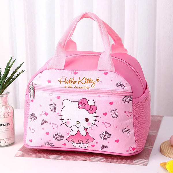 Hello Kitty Sanrio Insulated Lunch Bag, Kuromi Cinnamoroll Widened Aluminum Foil Material Bento Bag, Waterproof Oxford Fabric--