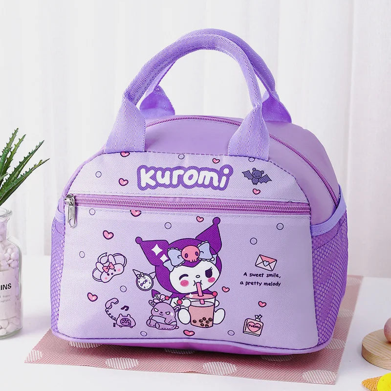Hello Kitty Sanrio Insulated Lunch Bag, Kuromi Cinnamoroll Widened Aluminum Foil Material Bento Bag, Waterproof Oxford Fabric--