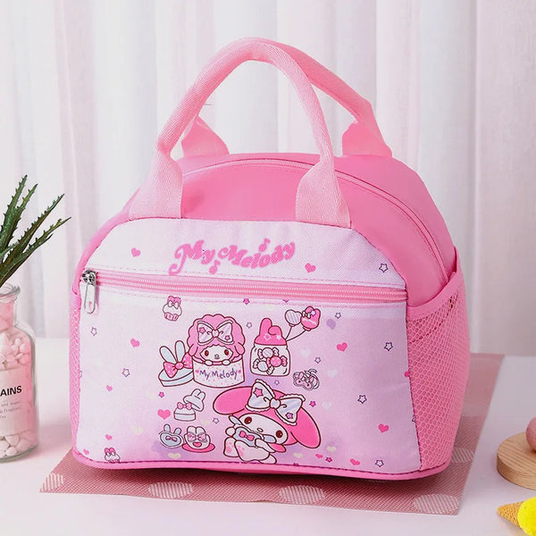 Hello Kitty Sanrio Insulated Lunch Bag, Kuromi Cinnamoroll Widened Aluminum Foil Material Bento Bag, Waterproof Oxford Fabric--