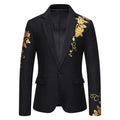 Blazer Men's Fashion Business Gentleman Business Paisley Gold Stamping Print English Style Wedding Casual Hosting Banquet Suit