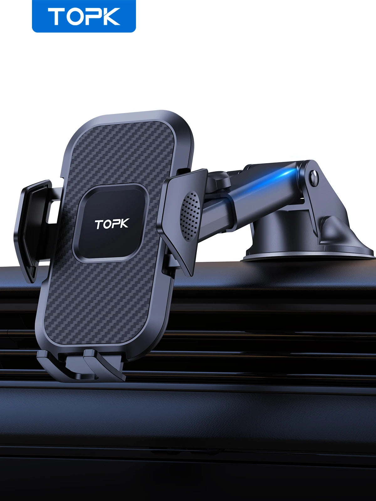 TOPK Car Phone Holder Sucker for Dashboard Windshield Mobile Car Holder Clamp For iPhone Pro Max X Xiaomi Huawei Samsung