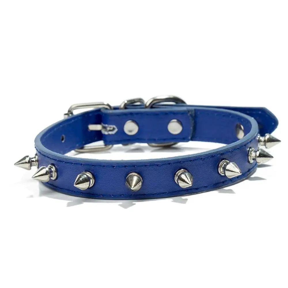 Pet Products Leather Cat Dog Collar Cool Adjustable Pet Necklace Colorful Exquisite Pet Spiked Studded Collars Puppy
