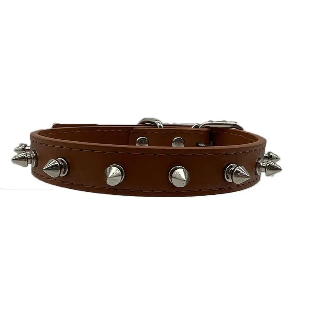 Pet Products Leather Cat Dog Collar Cool Adjustable Pet Necklace Colorful Exquisite Pet Spiked Studded Collars Puppy