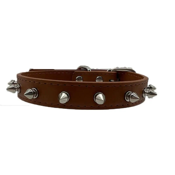 Pet Products Leather Cat Dog Collar Cool Adjustable Pet Necklace Colorful Exquisite Pet Spiked Studded Collars Puppy