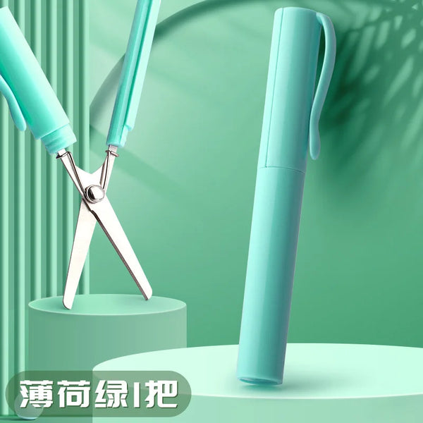 Creative Portable Folding Scissors Morandi Simple Paper-Cutting Art Tool Children's Scissors stationery Office School Supplies