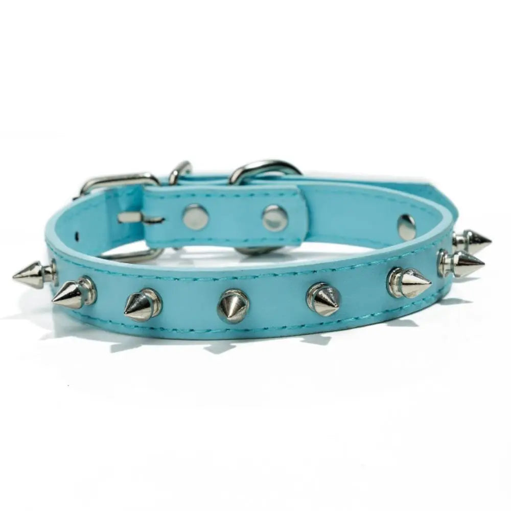 Pet Products Leather Cat Dog Collar Cool Adjustable Pet Necklace Colorful Exquisite Pet Spiked Studded Collars Puppy