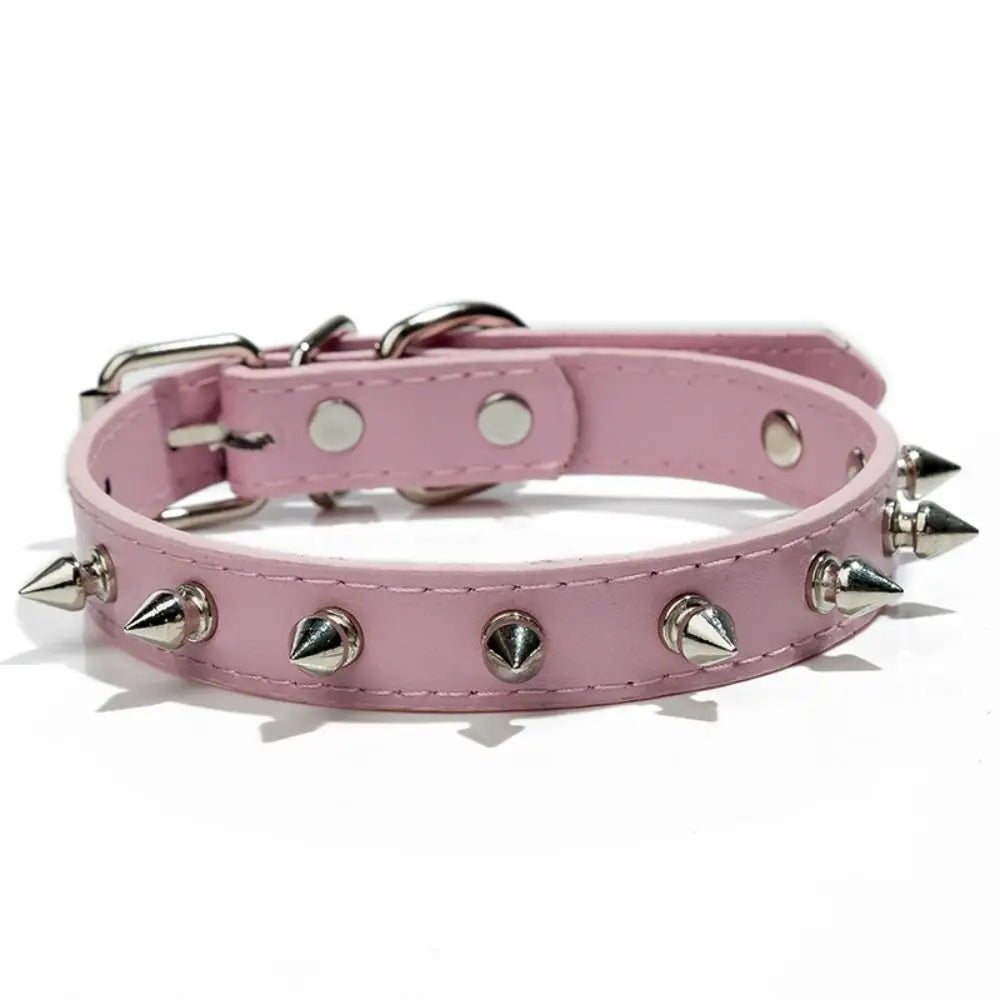 Pet Products Leather Cat Dog Collar Cool Adjustable Pet Necklace Colorful Exquisite Pet Spiked Studded Collars Puppy