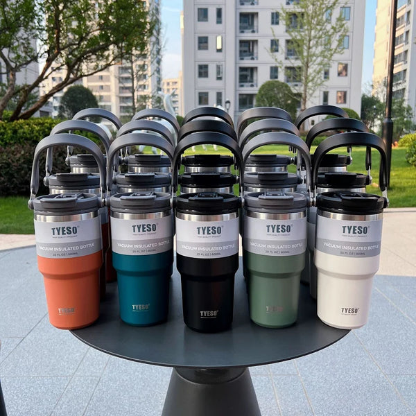 1200ml Water Bottle Stainless Steel Cup Thermos Portable Cold And Hot Coffee Travel Gym Mug With Lid And Straw Car Water Bottle