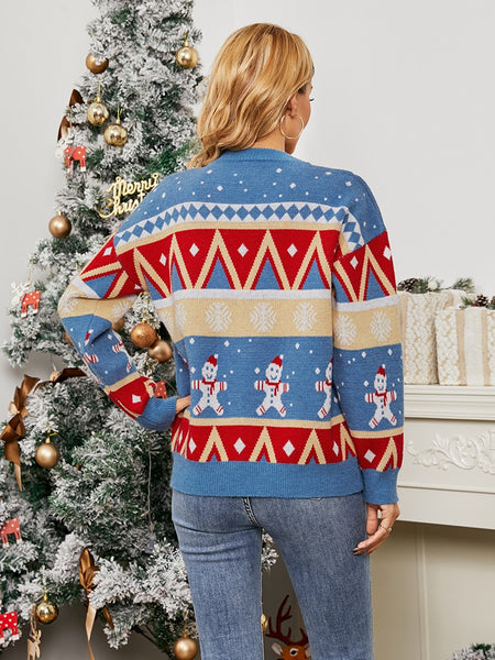 Charmingtrend Winter Women Sweaters Casual Sweater Female Pullover Christmas Snowman Printed Sweater Oversized American Retro| |